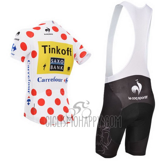 Saxobank Lider Cycling Jersey Bib Short 2014 Men Short Sleeve White and Red